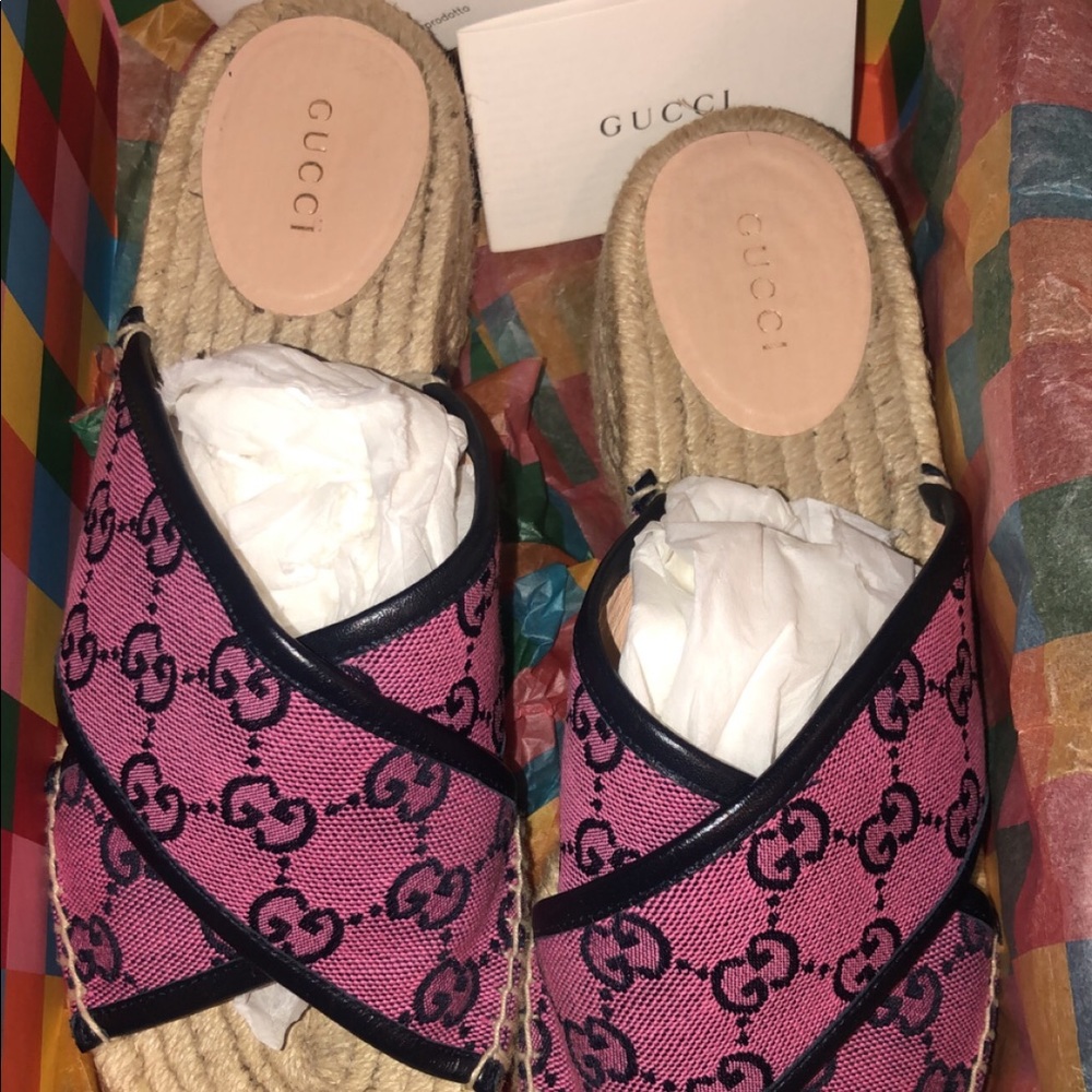 Gucci espadrille sandal -pink/blue Gucci size 39